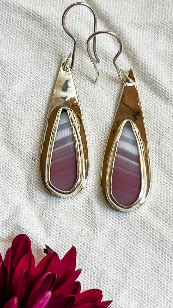 Aretes de plata con Ágata Botswana