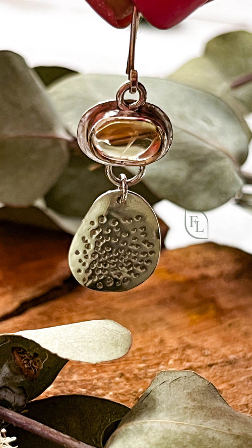 Aretes de plata con Citrino