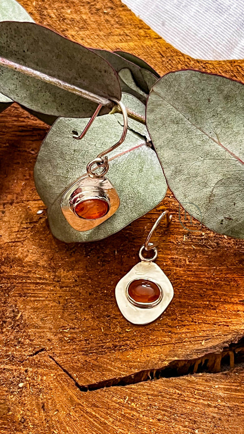 Aretes de plata con Cornalina