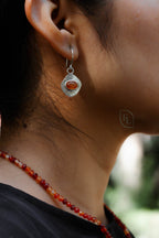 Aretes de plata con Cornalina
