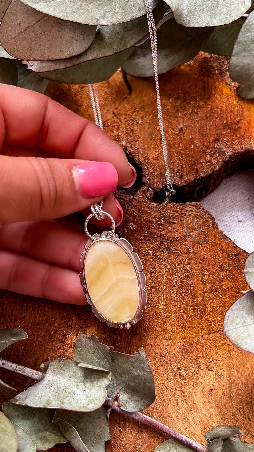 Dije de plata con Calcita Amarilla