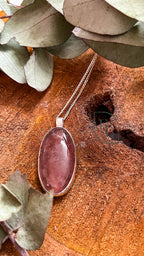 Dije de plata esterlina con Cuarzo Fresa