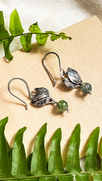 Set de aretes y dije de Ágata Musgosa