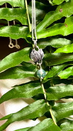 Set de aretes y dije de Ágata Musgosa